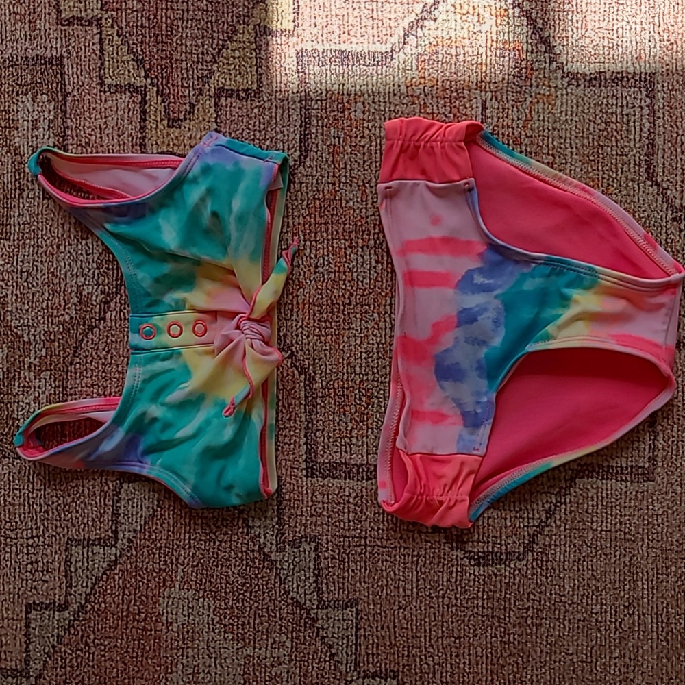 Little girl tie dye 2 piece swim suit